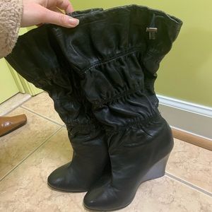 Jessica Simpson Black Ruffled Boots